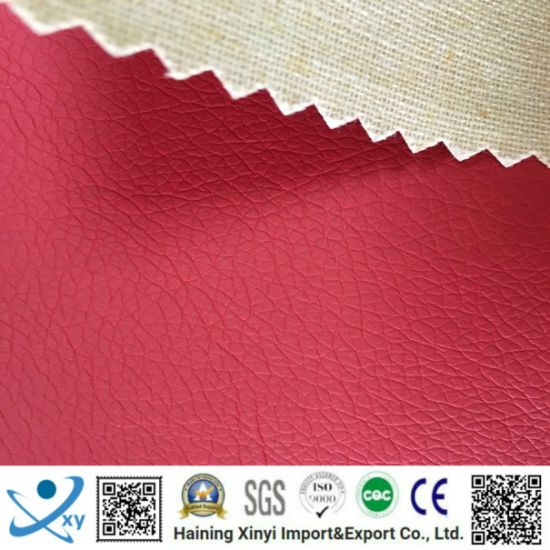 Sofa Fabric PU Artificial Leather/Synthetic Sofa Leather Bonding with Fleece for America Markets
