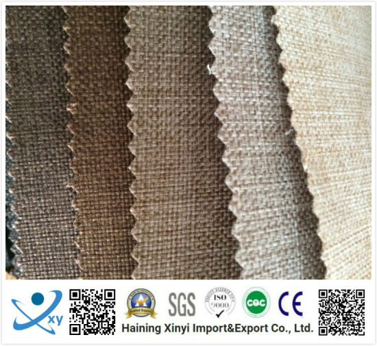 Crease Resistant 100% Polyester Imitation Linen Waterproof Sofa Fabric