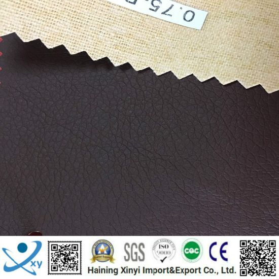 Sofa Fabric PU Artificial Leather/Synthetic Sofa Leather Bonding with Fleece for America Markets