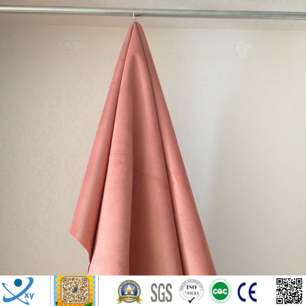 Textile Fabric Wholesale Polyester Soft Velvet Embossed Blackout Fabric for Curtain Upholstery Fabric, 100% Sun Shading