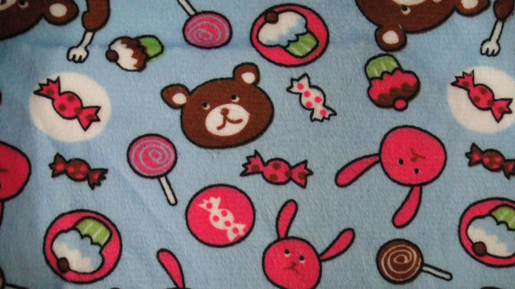 100% Polyester Super Soft Flannel Fabric with Animal Printed