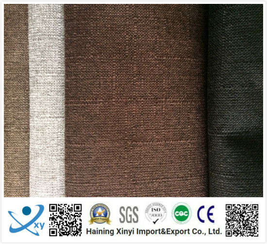 Crease Resistant 100% Polyester Imitation Linen Waterproof Sofa Fabric